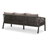 Detroit stoel-bank loungeset 5 personen | aluminium + touw | antraciet | 4-delig