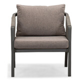 Detroit stoel-bank loungeset 5 personen | aluminium + touw | antraciet | 4-delig