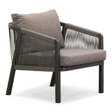 Detroit stoel-bank loungeset 5 personen | aluminium + touw | antraciet | 4-delig