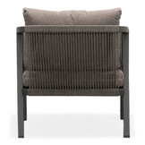 Detroit stoel-bank loungeset 5 personen | aluminium + touw | antraciet | 4-delig