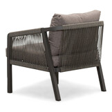 Detroit stoel-bank loungeset 5 personen | aluminium + touw | antraciet | 4-delig