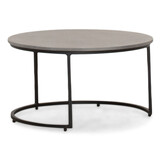 Aurora koffietafel set van 2 | betonlook + staal