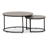 Aurora koffietafel set van 2 | betonlook + staal
