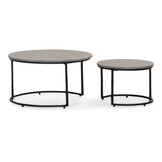 Aurora koffietafel set van 2 | betonlook + staal