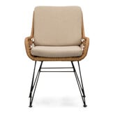 Veltis/Carlos taupe dining tuinset | 4 personen | betonlook + hardhout | 200cm