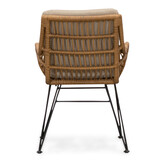Nancy/Carlos taupe dining tuinset | 4 personen | betonlook + wicker | 135cm