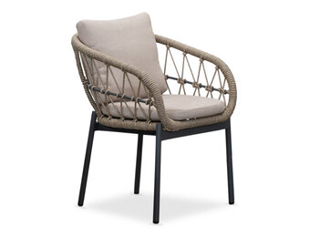 Dakota dining tuinstoel | touw + aluminium | beige/antraciet