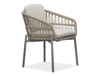 Rico dining tuinstoel | aluminium + touw | zand