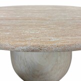 Joep/Dakota beige/antraciet dining tuinset | 4 personen | travertin + touw | 135cm rond