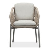 Joep/Rico zand dining tuinset | 4 personen | travertin + aluminium | 135cm rond