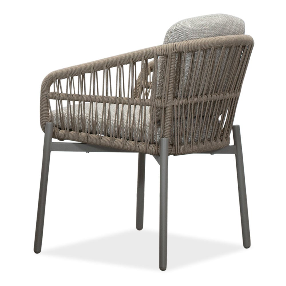 Joep/Rico zand dining tuinset | 4 personen | travertin + aluminium | 135cm rond