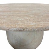 Joep/Rico zand dining tuinset | 4 personen | travertin + aluminium | 135cm rond