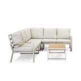 Seattle hoek loungeset 6 personen | aluminium + polywood | beige | 5-delig - 270x210cm