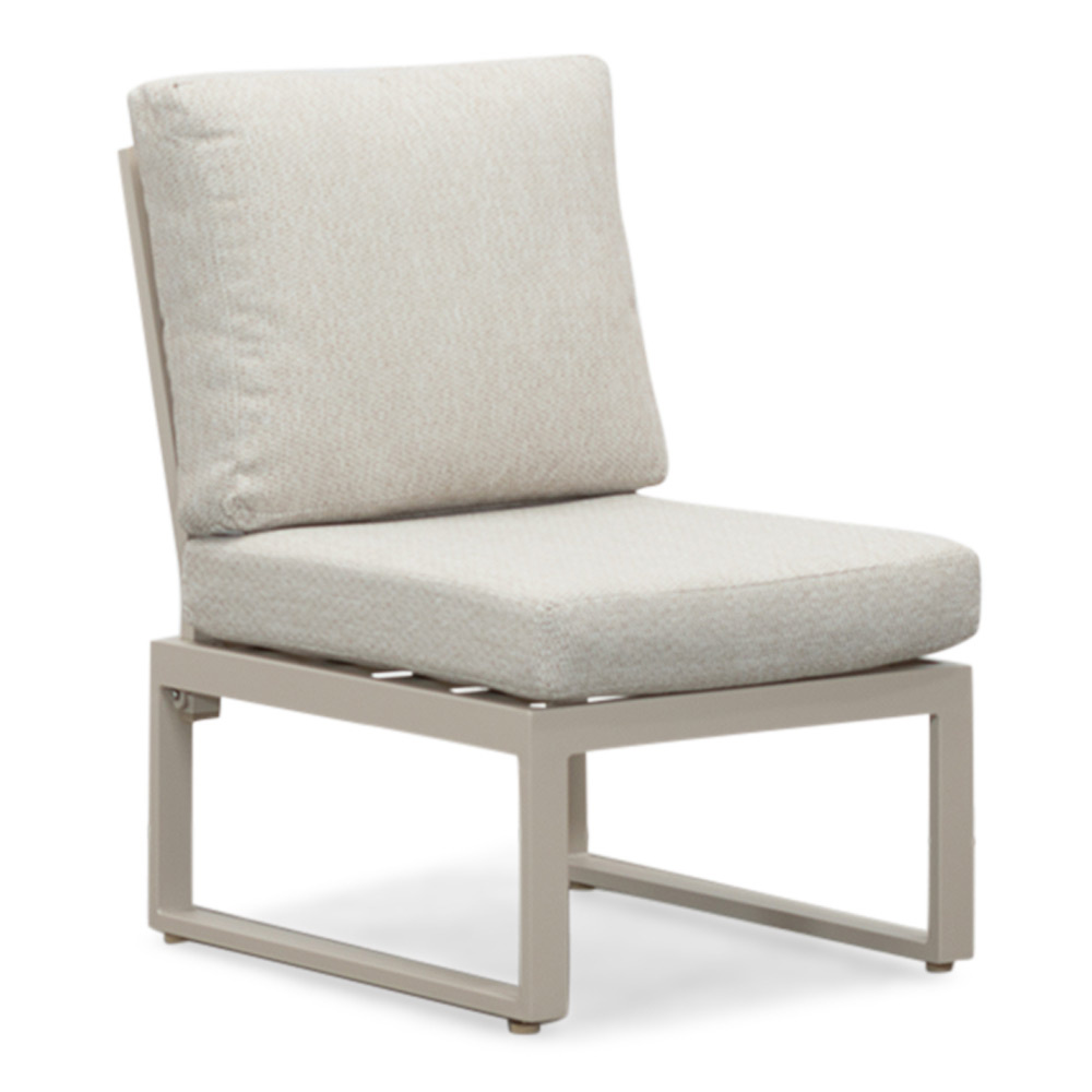 Seattle hoek loungeset met stoel 7 personen | aluminium + polywood | beige | 4-delig - 270x210cm