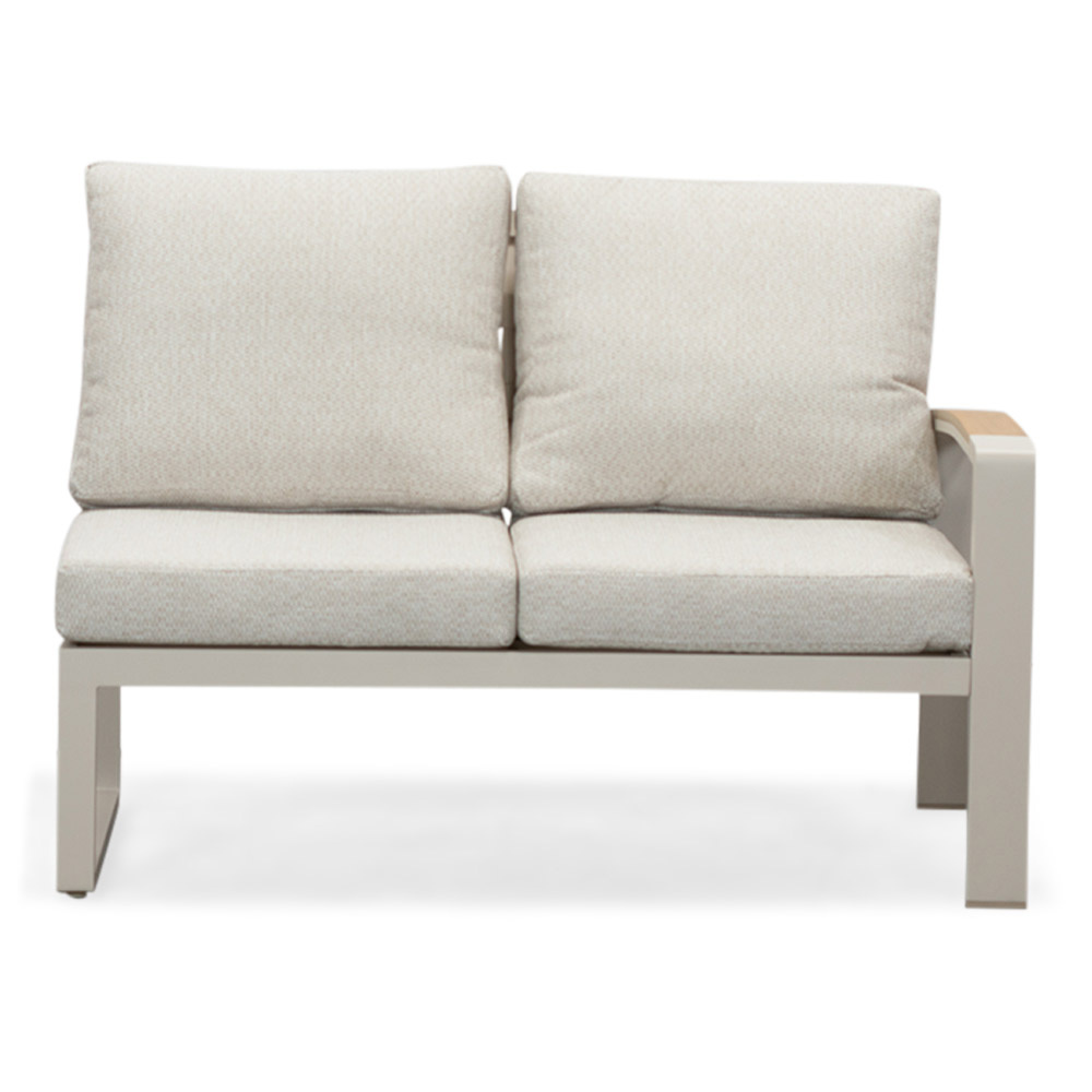 Seattle hoek loungeset met stoel 7 personen | aluminium + polywood | beige | 4-delig - 270x210cm