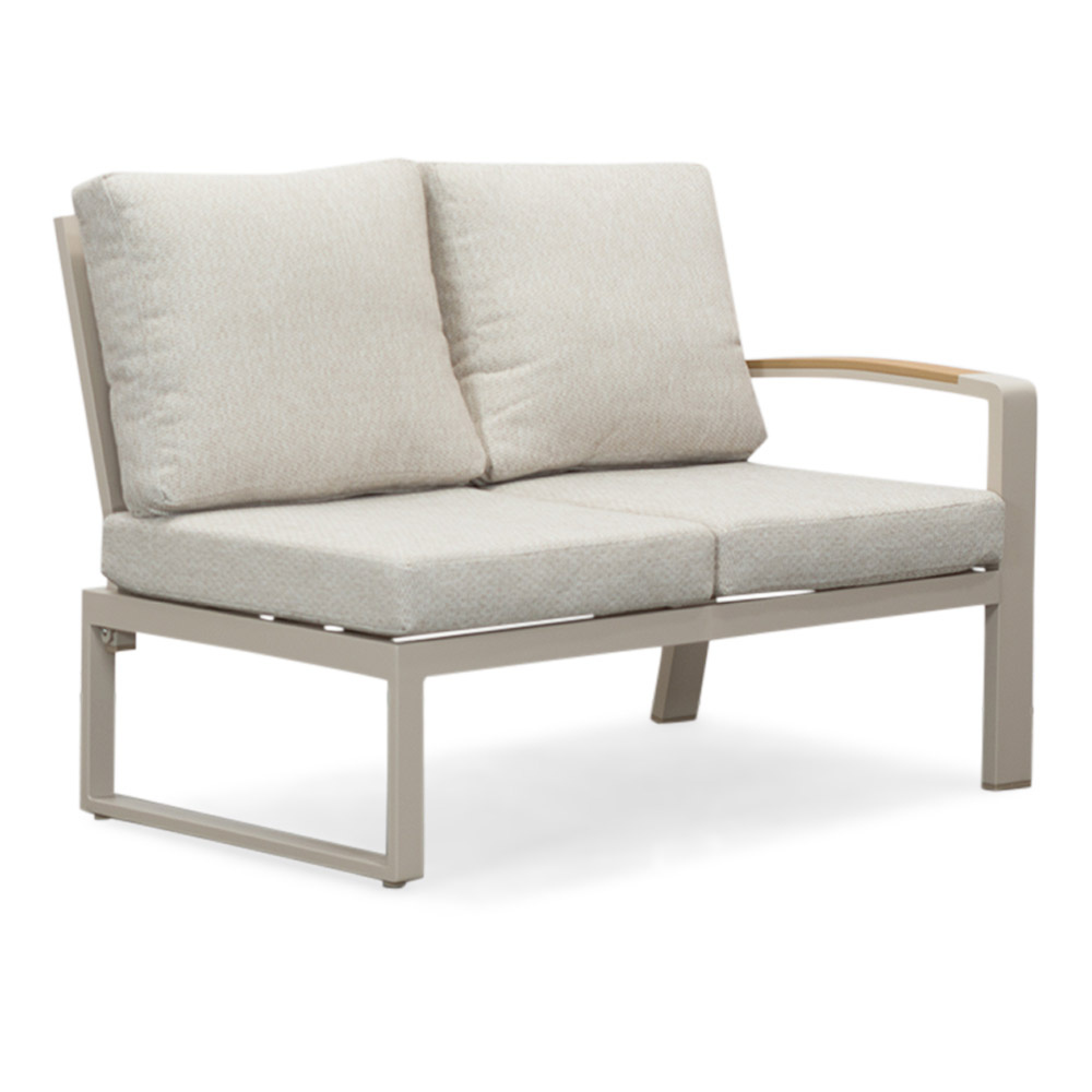 Seattle hoek loungeset met stoel 7 personen | aluminium + polywood | beige | 4-delig - 270x210cm