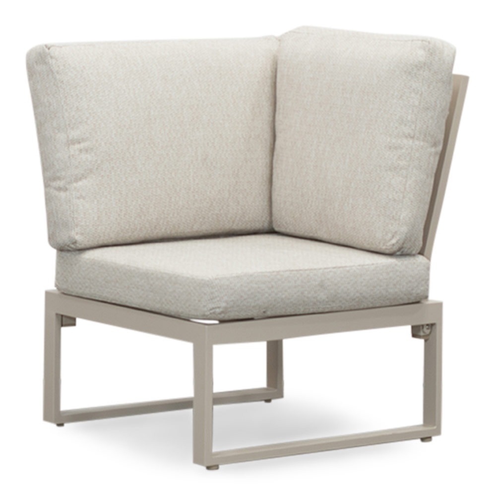 Seattle hoek loungeset met stoel 7 personen | aluminium + polywood | beige | 4-delig - 270x210cm