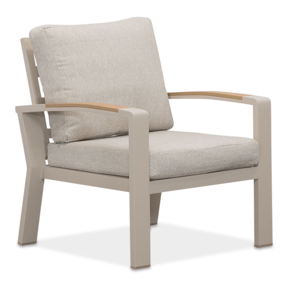 Seattle hoek loungeset met stoel 7 personen | aluminium + polywood | beige | 4-delig - 270x210cm