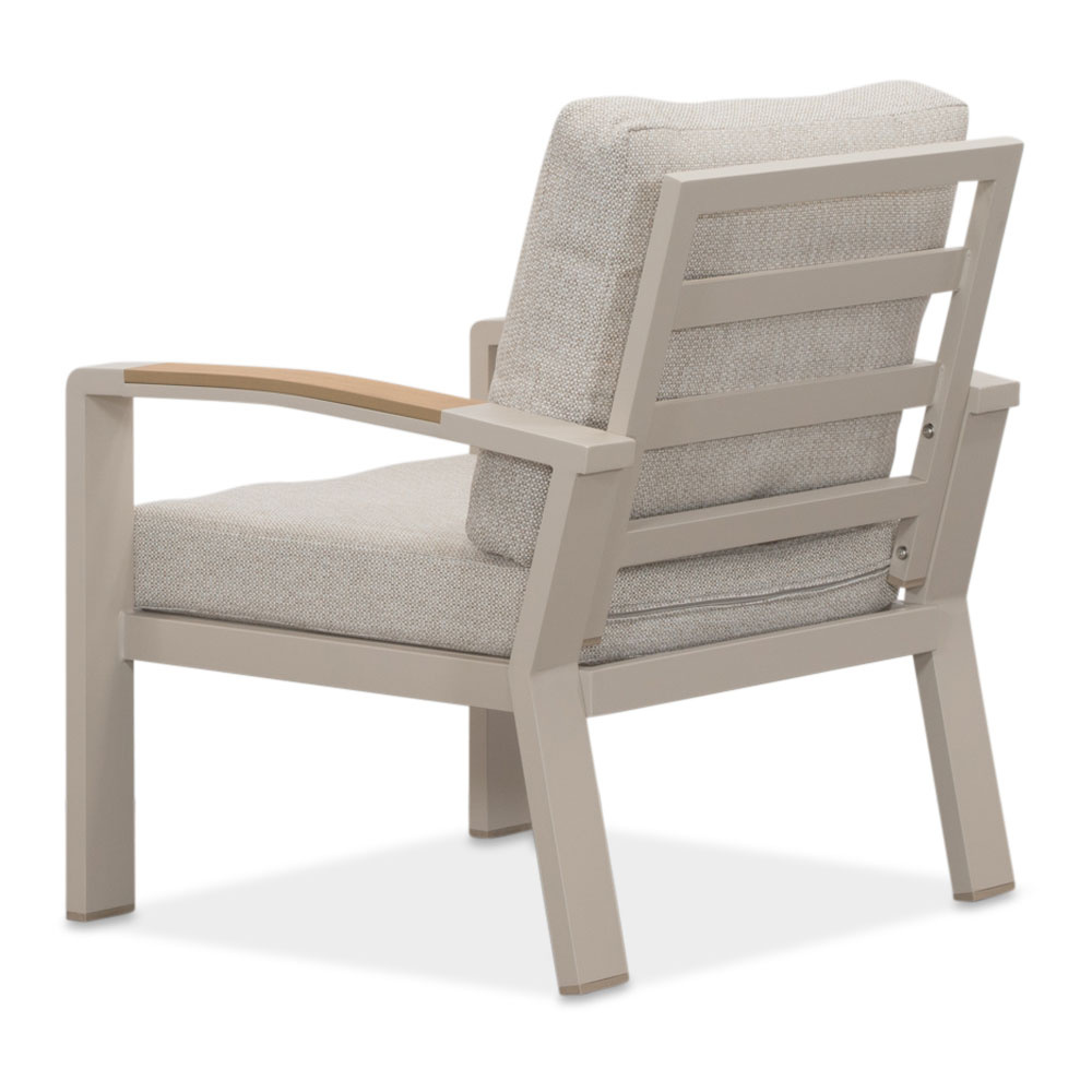 Seattle hoek loungeset met stoel 7 personen | aluminium + polywood | beige | 4-delig - 270x210cm