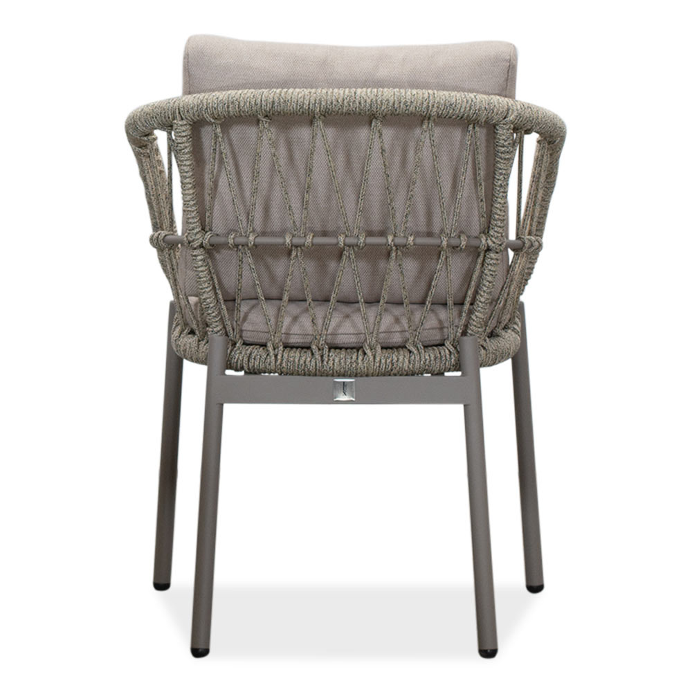 Lorento/Dakota beige dining tuinset | 8 personen | travertin + touw | 280cm