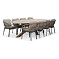 BUITEN living Lorento/Dakota beige/antraciet dining tuinset | 8 personen | travertin + touw | 280cm