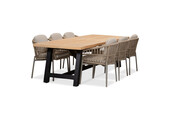 James/Rico zand dining tuinset | 6 personen | teakhout + aluminium | 260cm