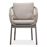 Max/Dakota beige dining tuinset | 6 personen | travertin + touw | 240cm ovaal