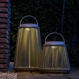 Rocca sfeerlamp tuin solar | aluminium + teakhout | grijs | 37cm
