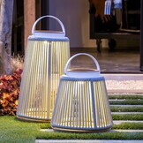 Rocca sfeerlamp tuin solar | aluminium + teakhout | grijs | 37cm