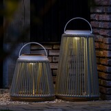 Rocca sfeerlamp tuin solar | aluminium + teakhout | grijs | 56cm