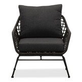 Valencia/Aurora stoel-bank loungeset 5 personen | touw + teakhout | Lava Grey | 5-delig