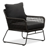 Valencia/Aurora stoel-bank loungeset 5 personen | touw + teakhout | Lava Grey | 5-delig