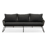 Valencia/Aurora stoel-bank loungeset 5 personen | touw + teakhout | Lava Grey | 5-delig