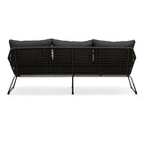 Valencia/Aurora stoel-bank loungeset 5 personen | touw + teakhout | Lava Grey | 5-delig
