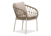 Dakota dining tuinstoel | touw + aluminium | beige/wit