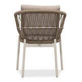 Lorento/Dakota beige/wit dining tuinset | 4 personen | travertin + touw | 200cm