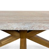 Lorento/Dakota beige/wit dining tuinset | 4 personen | travertin + touw | 200cm