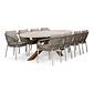 BUITEN living Lorento/Dakota beige/wit dining tuinset | 8 personen | travertin + touw | 280cm