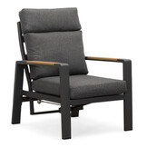 Manhattan stoel-bank loungeset - verstelbaar 4 personen | aluminium + polywood | antraciet | 4-delig