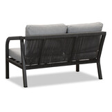 Attica dining loungeset 6 personen | aluminium + touw | antraciet | 4-delig - 265x204cm