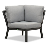 Attica dining loungeset 6 personen | aluminium + touw | antraciet | 4-delig - 265x204cm