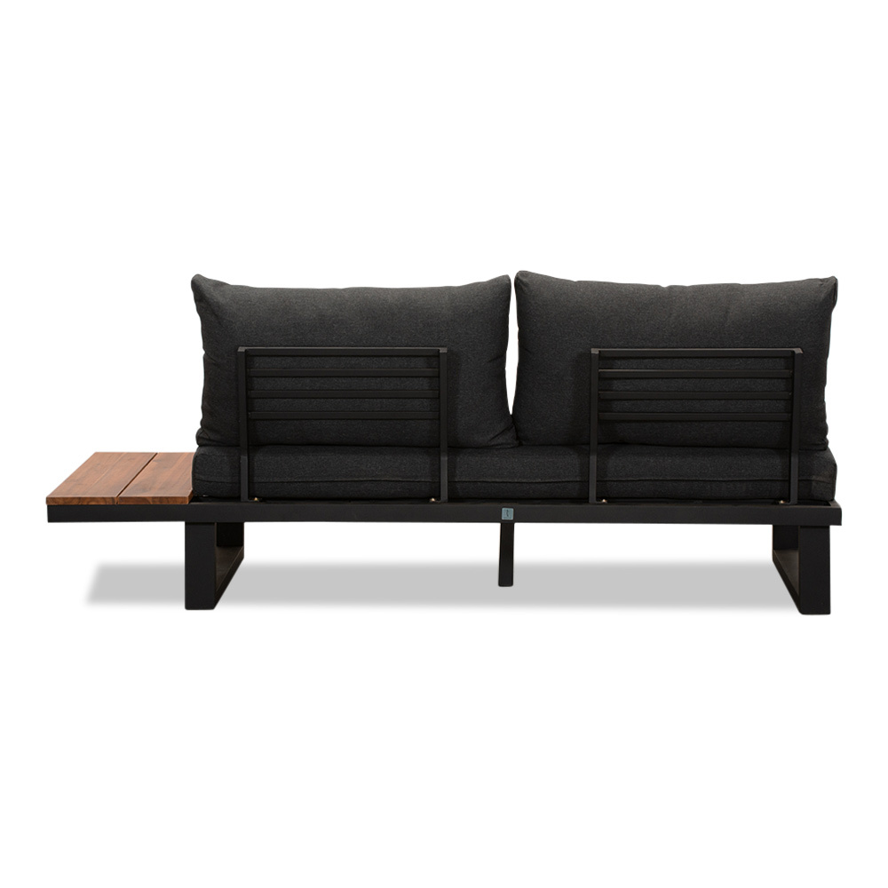 Canyon hoek loungeset 6 personen | aluminium + hardhout | Antraciet/Light Teaklook | 4-delig - 288x288cm