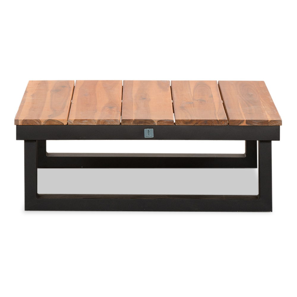 Canyon hoek loungeset 6 personen | aluminium + hardhout | Antraciet/Light Teaklook | 4-delig - 288x288cm