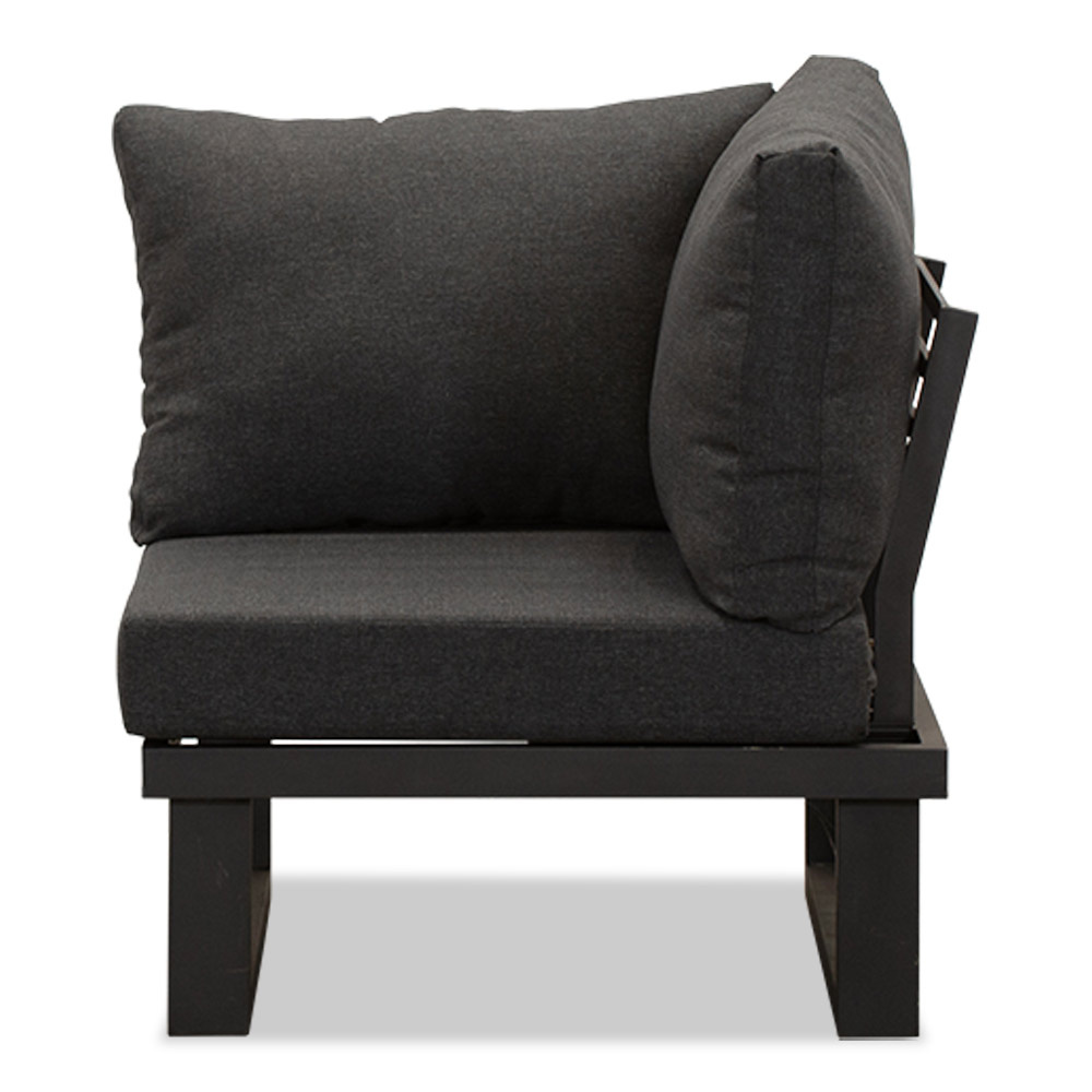 Canyon hoek loungeset 6 personen | aluminium + hardhout | Antraciet/Light Teaklook | 4-delig - 288x288cm