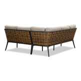 Lucca hoek loungeset 5 personen | wicker + aluminium | zand | 3-delig - 196x196cm