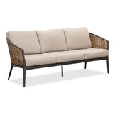 Lucca stoel-bank loungeset 5 personen | wicker + aluminium | zand | 4-delig