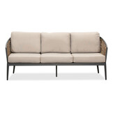 Lucca stoel-bank loungeset 5 personen | wicker + aluminium | zand | 4-delig