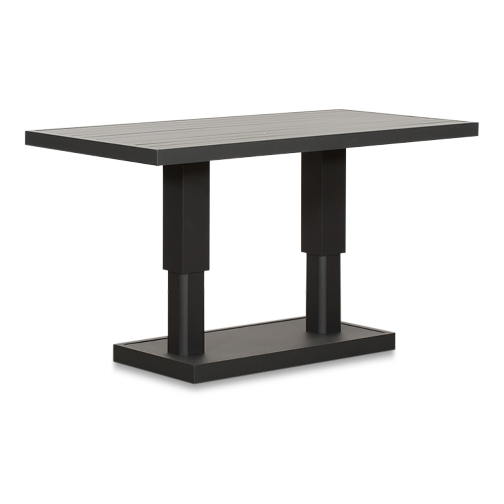 Manhattan dining loungeset met verstelbare tafel 6 personen | aluminium + polywood | antraciet | 5-delig - 273x213cm
