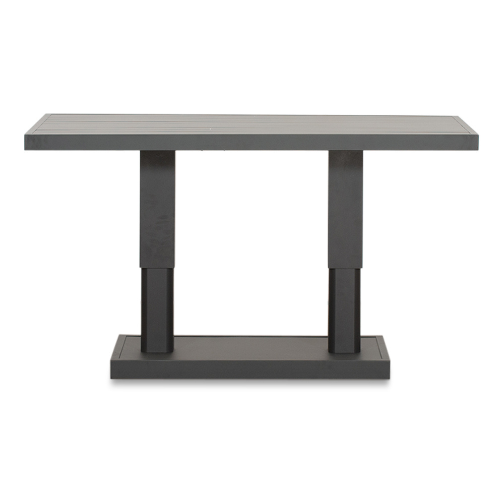 Manhattan dining loungeset met verstelbare tafel 6 personen | aluminium + polywood | antraciet | 5-delig - 273x213cm