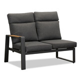 Manhattan dining loungeset met verstelbare tafel 6 personen | aluminium + polywood | antraciet | 5-delig - 273x213cm